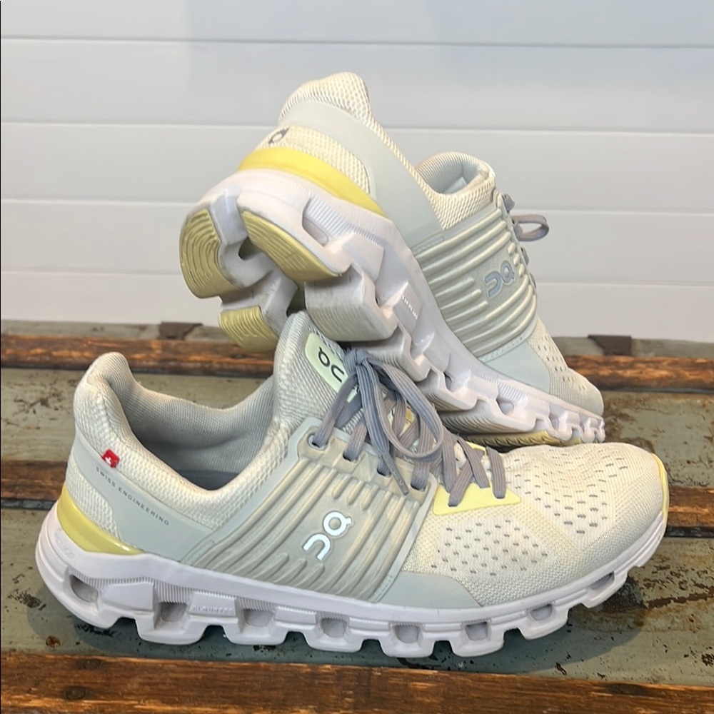 On Running Women's White and Yellow Running Shoes